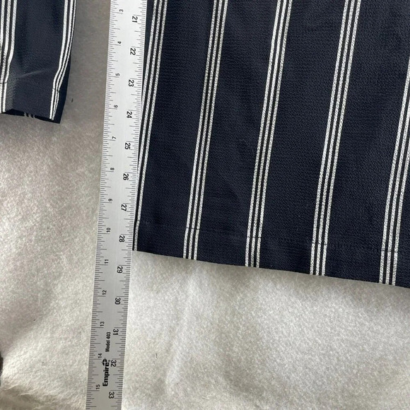 Monteau Jumpsuit Women's Sz M Black Striped V-Neck Wide-Leg Flutter Sleeve - Picture 11 of 14